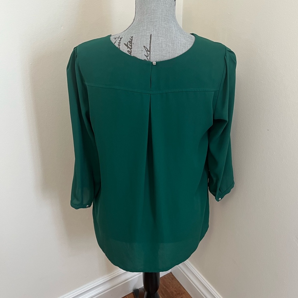 Anthro. HD in Paris Dara Green Cutout Blouse, 6 - Picture 5 of 12